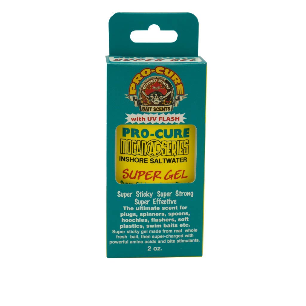 Pro-Cure Mogan Series Super Gel Inshore bottle pour boosts lure scent for redfish and trout