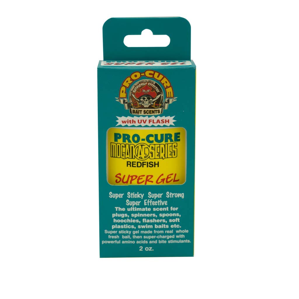 Pro-Cure Mogan Series Super Gel Redfish bottle ready to boost bite appeal.