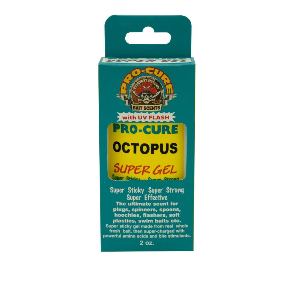 Pro-Cure Octopus Super Gel jar and label, premium lure enhancer.