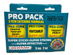Pro-Cure Pro Pack Panfish: multi-scent gel trio enhances lures for crappie, perch, and bluegill