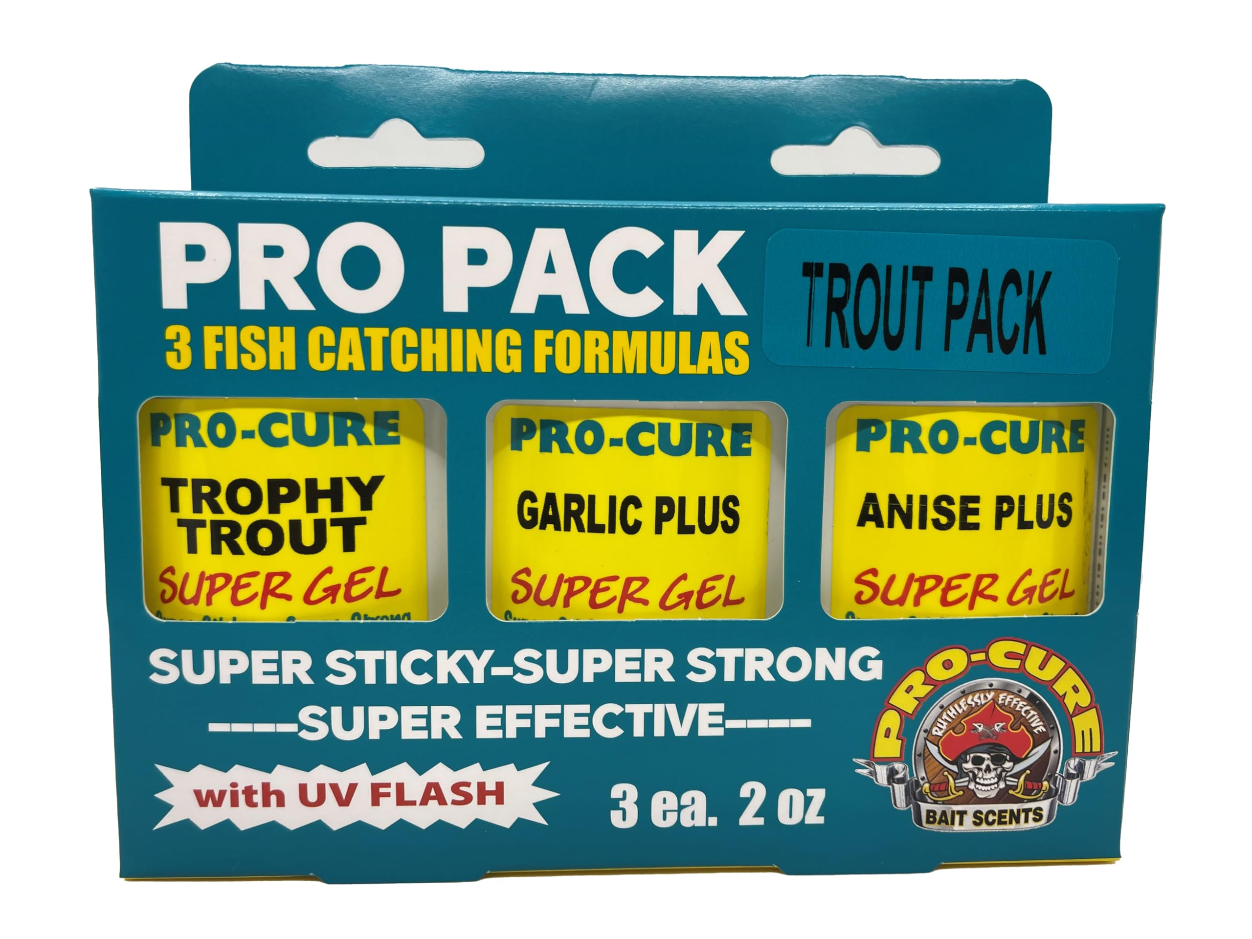 Pro-Cure Pro Pack Trout bottle with garlic and anise scents for trout lure enhancement