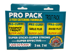 Pro-Cure Pro Pack Trout bottle with garlic and anise scents for trout lure enhancement