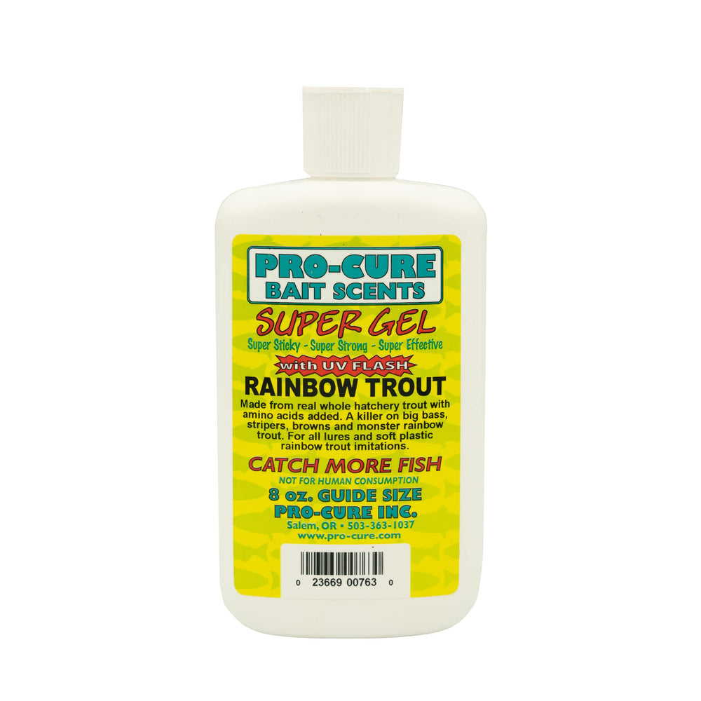 Pro-Cure Rainbow Trout Super Gel bottle 8 oz – front view