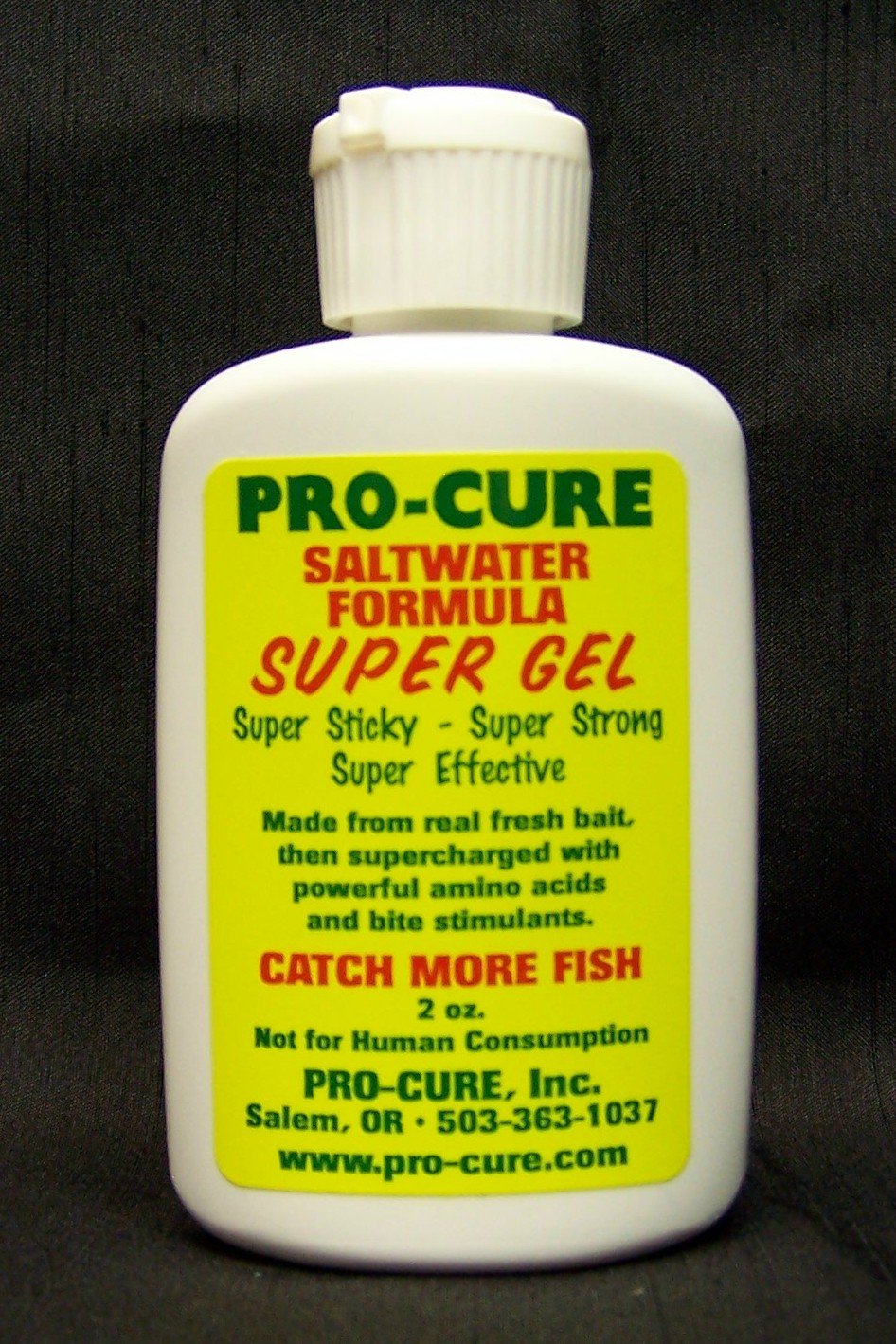 Pro-Cure Salt Water Formula Super Gel bottle side view with label visible
