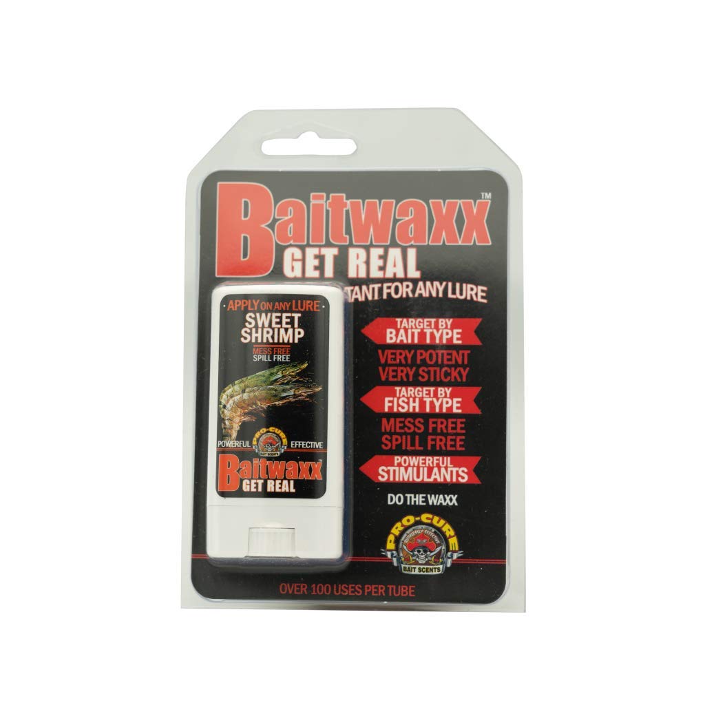 Pro-Cure Shrimp Baitwaxx bottle pour for quick lure coating and scent boost