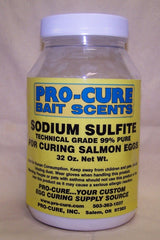 Closeup of Pro-Cure Sodium Sulfite powder showing high purity for bait handling