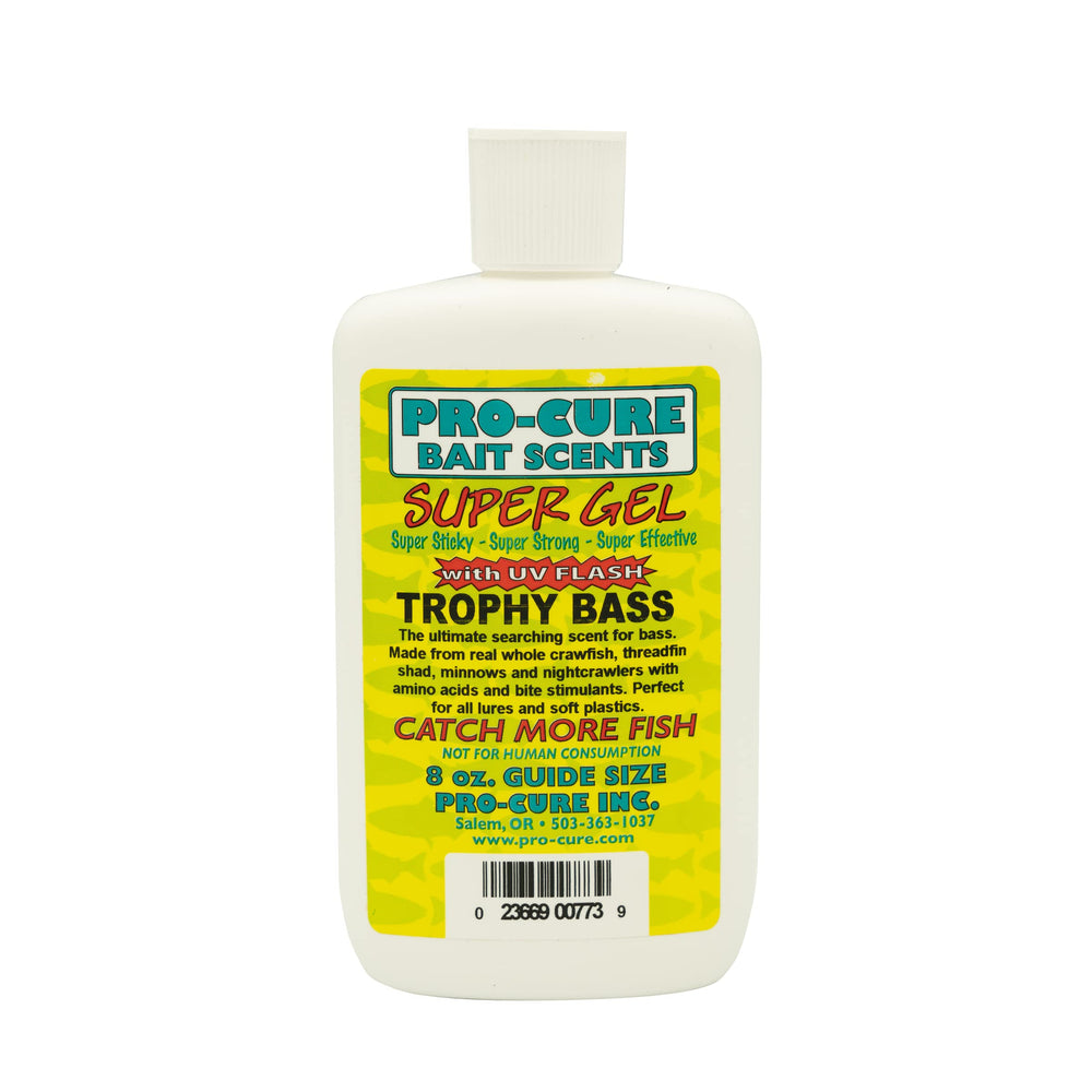 Pro-Cure Trophy Bass Super Gel 8 oz jar close-up