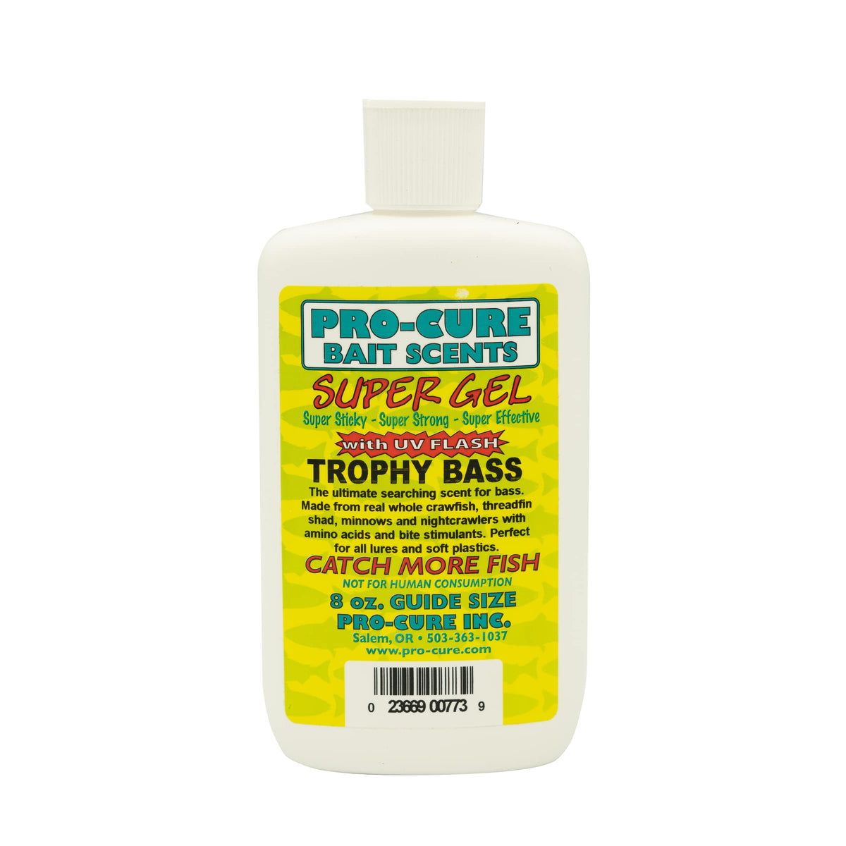 Pro-Cure Trophy Bass Super Gel 8 oz jar close-up