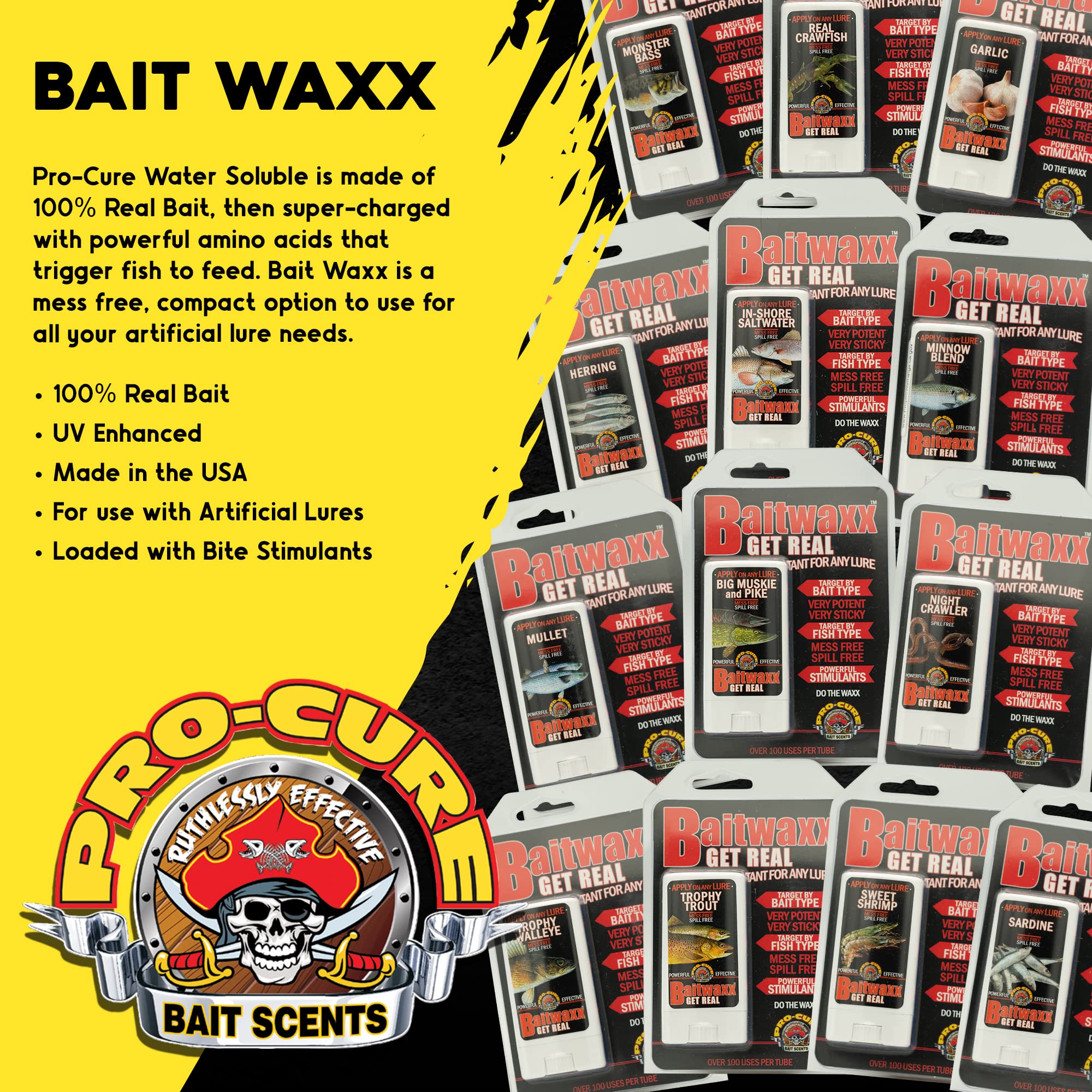 Pro-Cure Trophy Trout Baitwaxx long lasting scent helps lure focus.