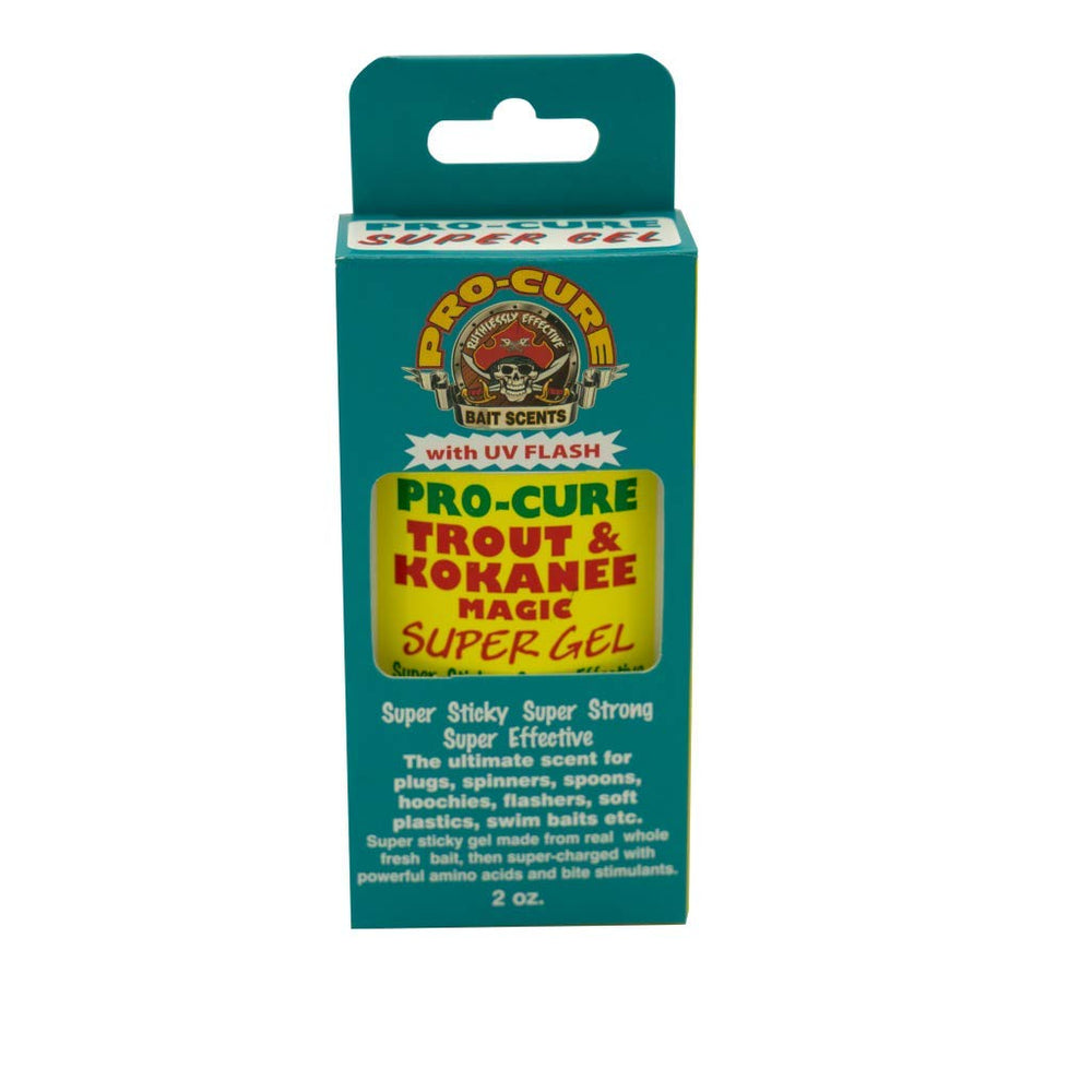 Pro-Cure Trout & Kokanee Magic Super Gel 2oz bottle for enhanced lure scent.