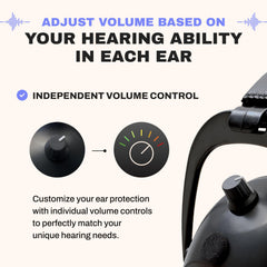 Pro Ears Gold II 26 ear muffs amplification demonstrates 8x sound boost for conversations
