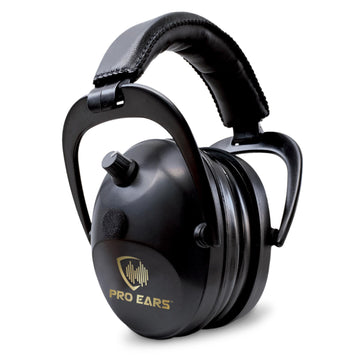 Pro Ears Gold II 26 ear muffs closeup showing comfortable gel seals for extended wear
