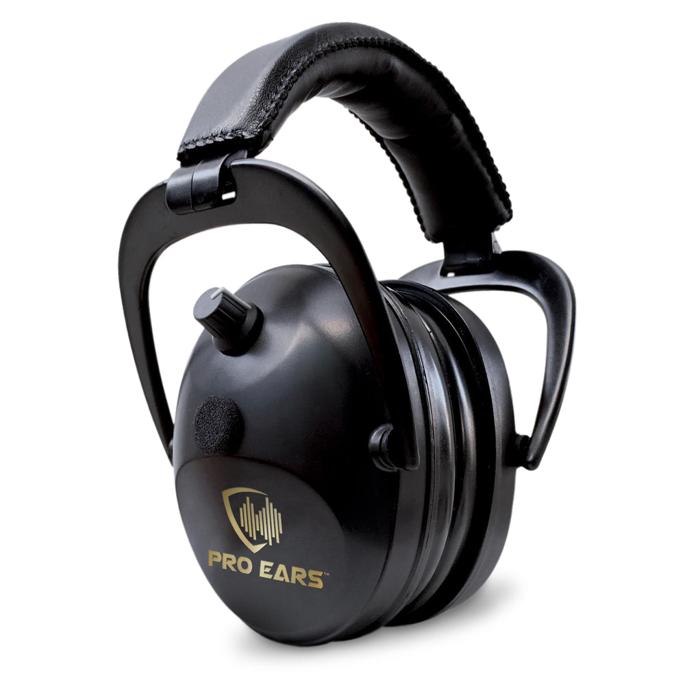 Pro Ears Gold II 26 ear muffs closeup showing comfortable gel seals for extended wear