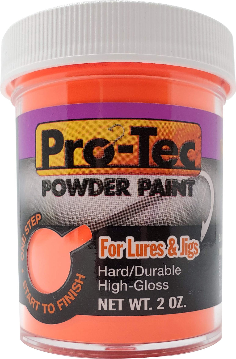 Pro-Tec Flame Red-coated jig after bake shows durable, glossy finish