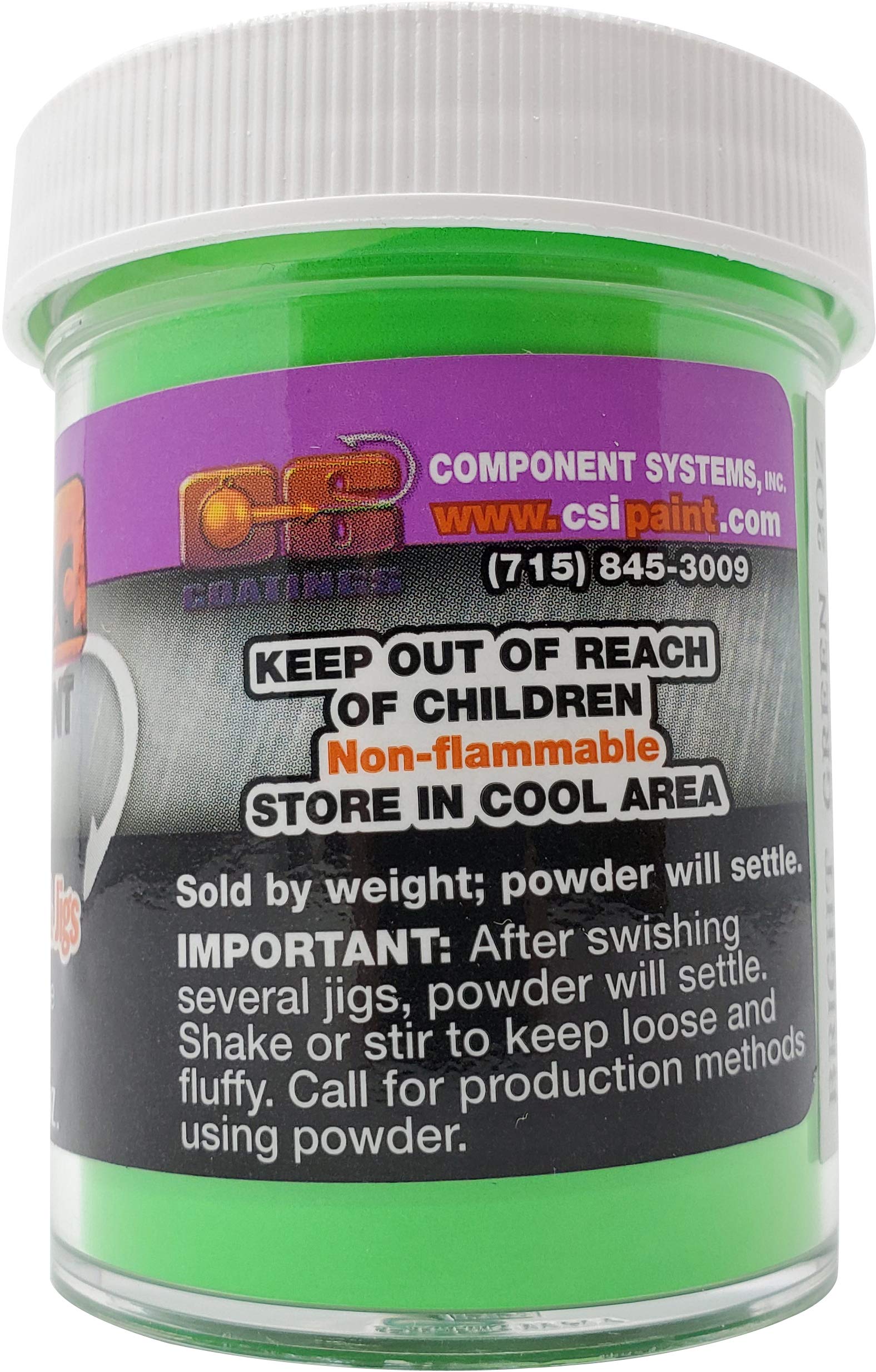Covers about 3,000 jigs per 2 oz jar with vibrant glow.