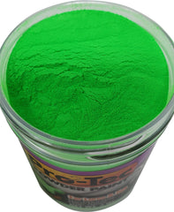 Bright Green Pro-Tec powder on a jig for a glossy lure finish.