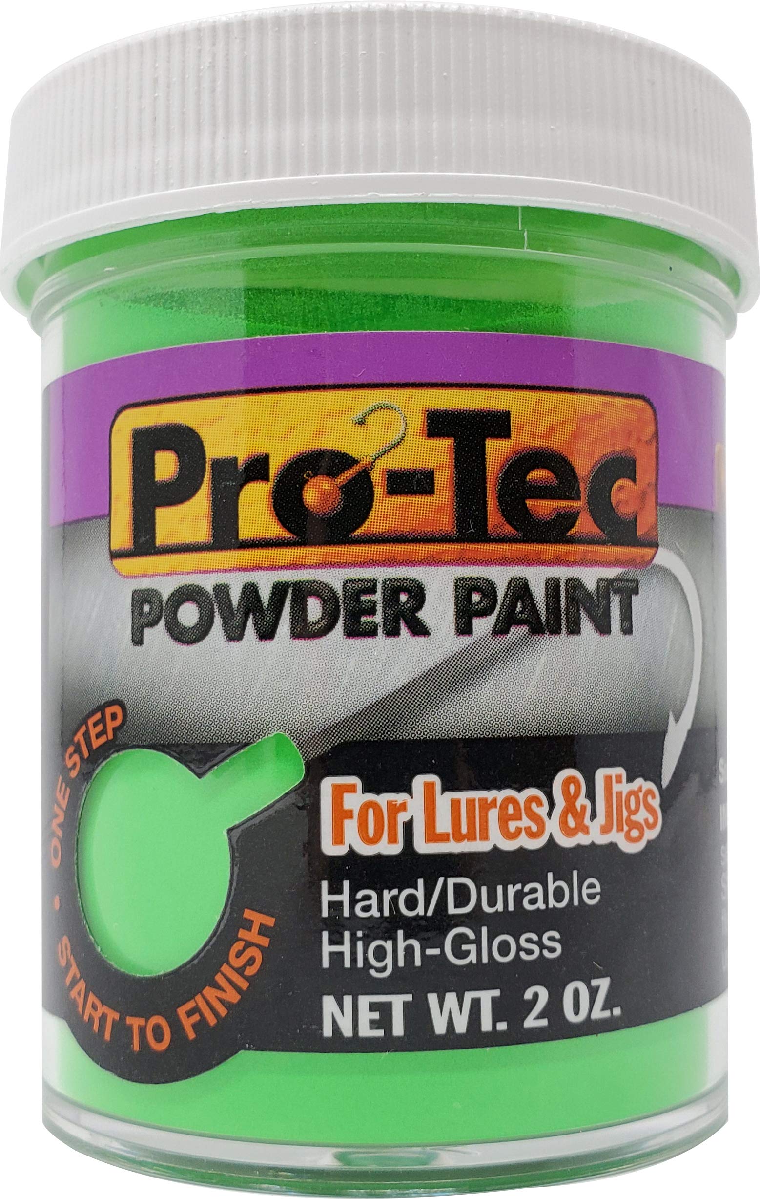 Preheated lure coated with Pro-Tec Bright Green for durable gloss.