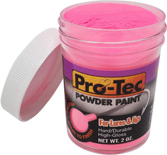 Pro-Tec powder paint hot pink jar ready for quick high-gloss lure finishes.