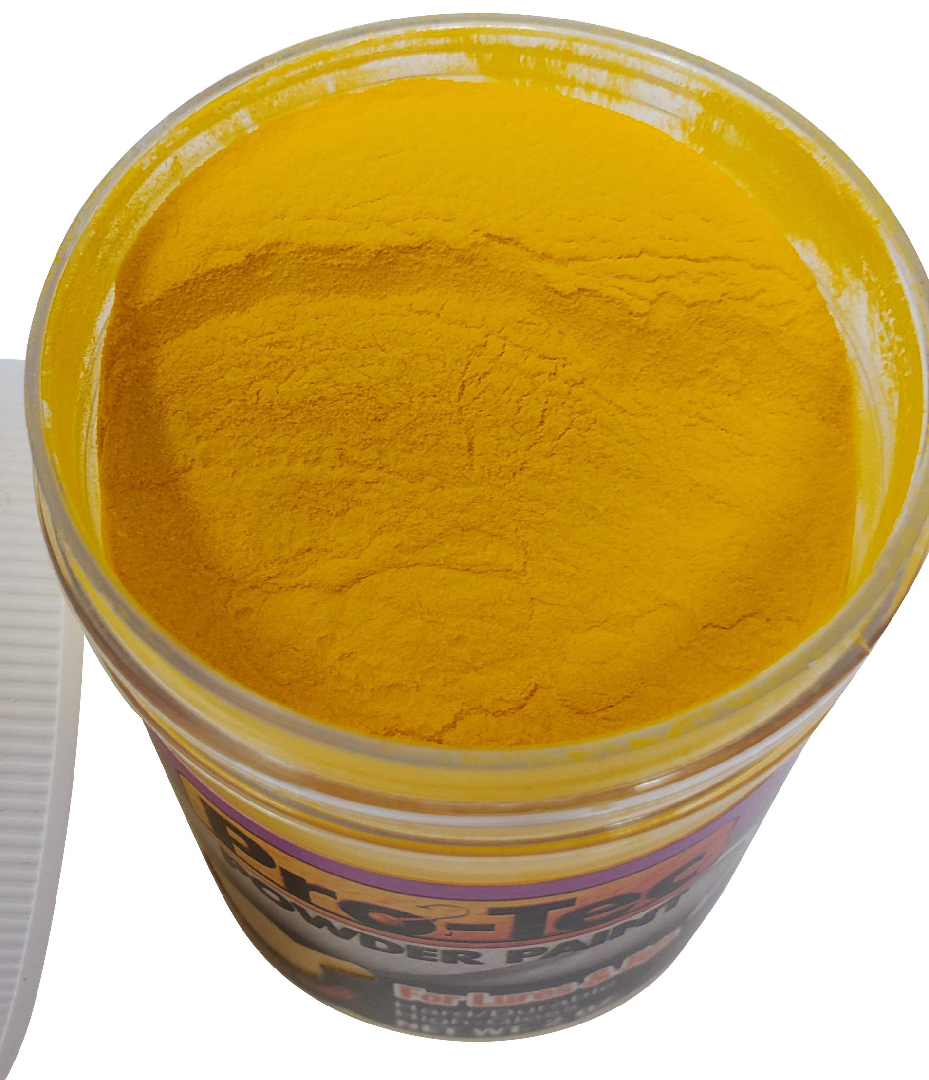 Pro-Tec yellow powder paint on a jig shows a high-gloss lure finish.