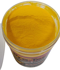 Pro-Tec yellow powder paint on a jig shows a high-gloss lure finish.