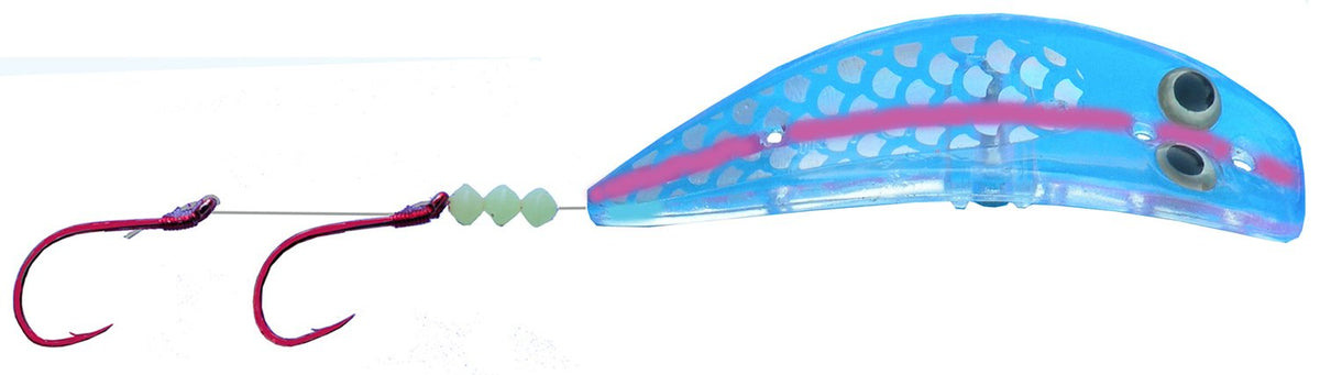Pro-Troll Kokanee Killer lure with E-Chip and UV Pink Stripe boosts kokanee visibility at slow speeds