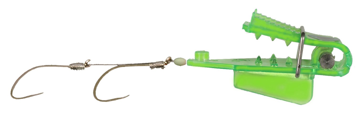 Pro-Troll Roto-Chip Bait Holder with EChip, Chartreuse, 3/4-Inch Wide Head, 5/0 Hooks