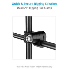 PROAIM Houdini dual clamps lock both rails in a single secure action.