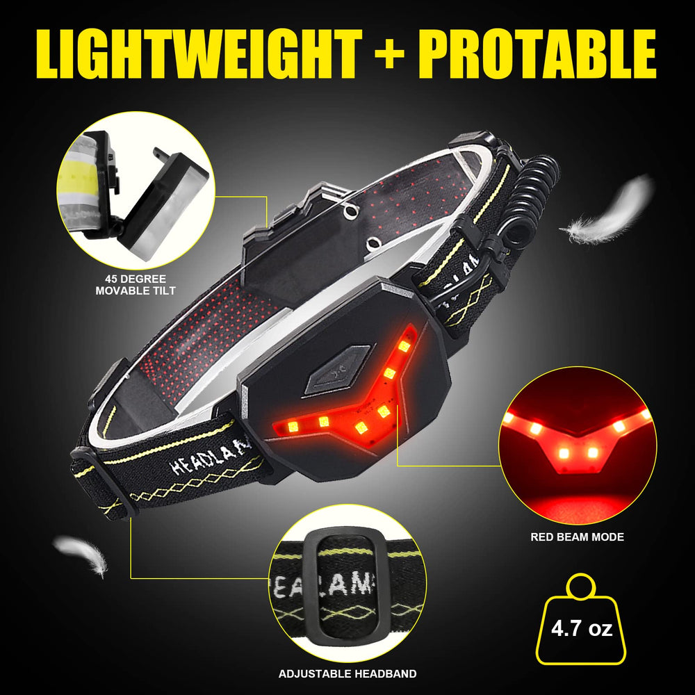 ProaStar EXIN Dechen headlamp with red taillight for rear visibility