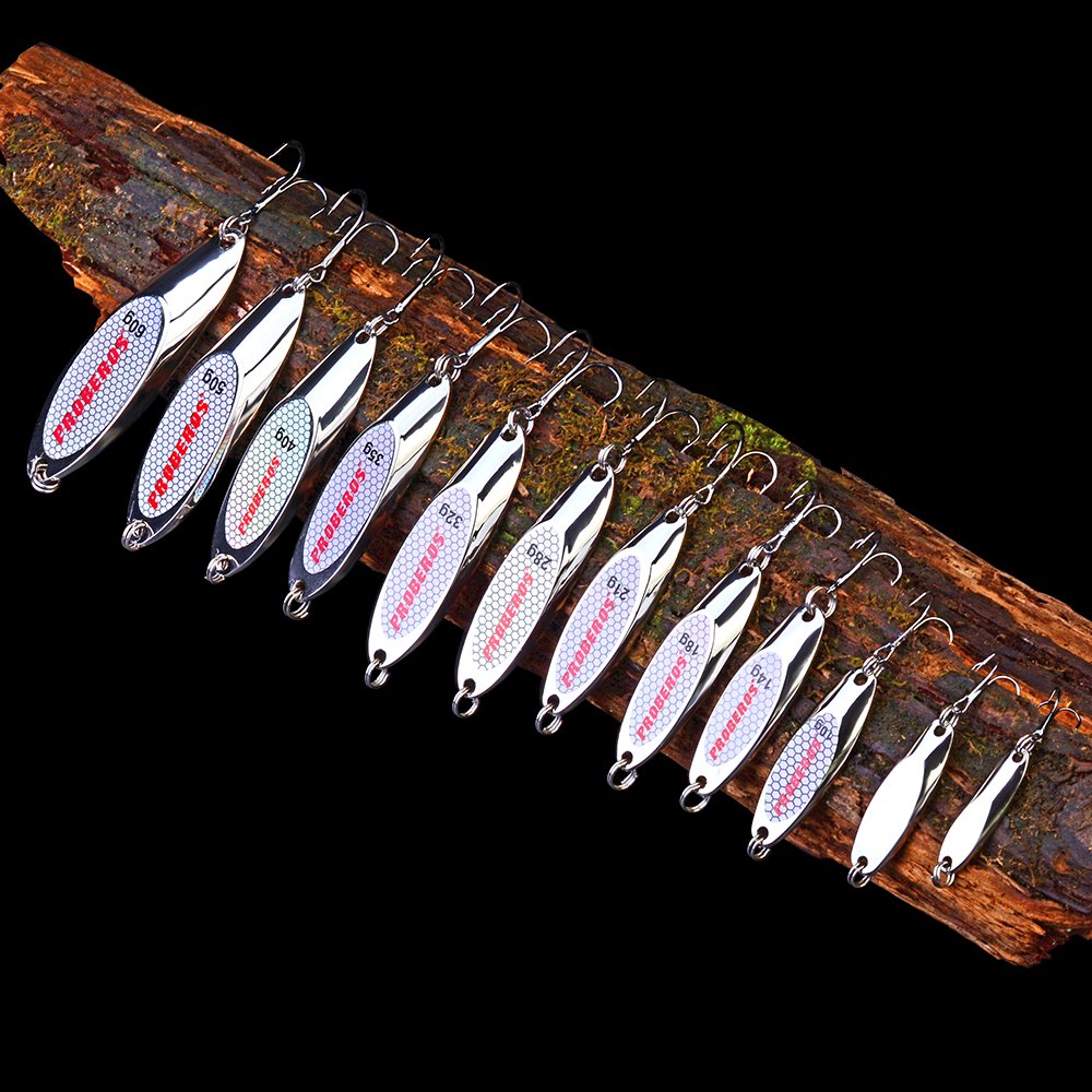 Assorted sizes of PROBEROS spoons for freshwater and saltwater