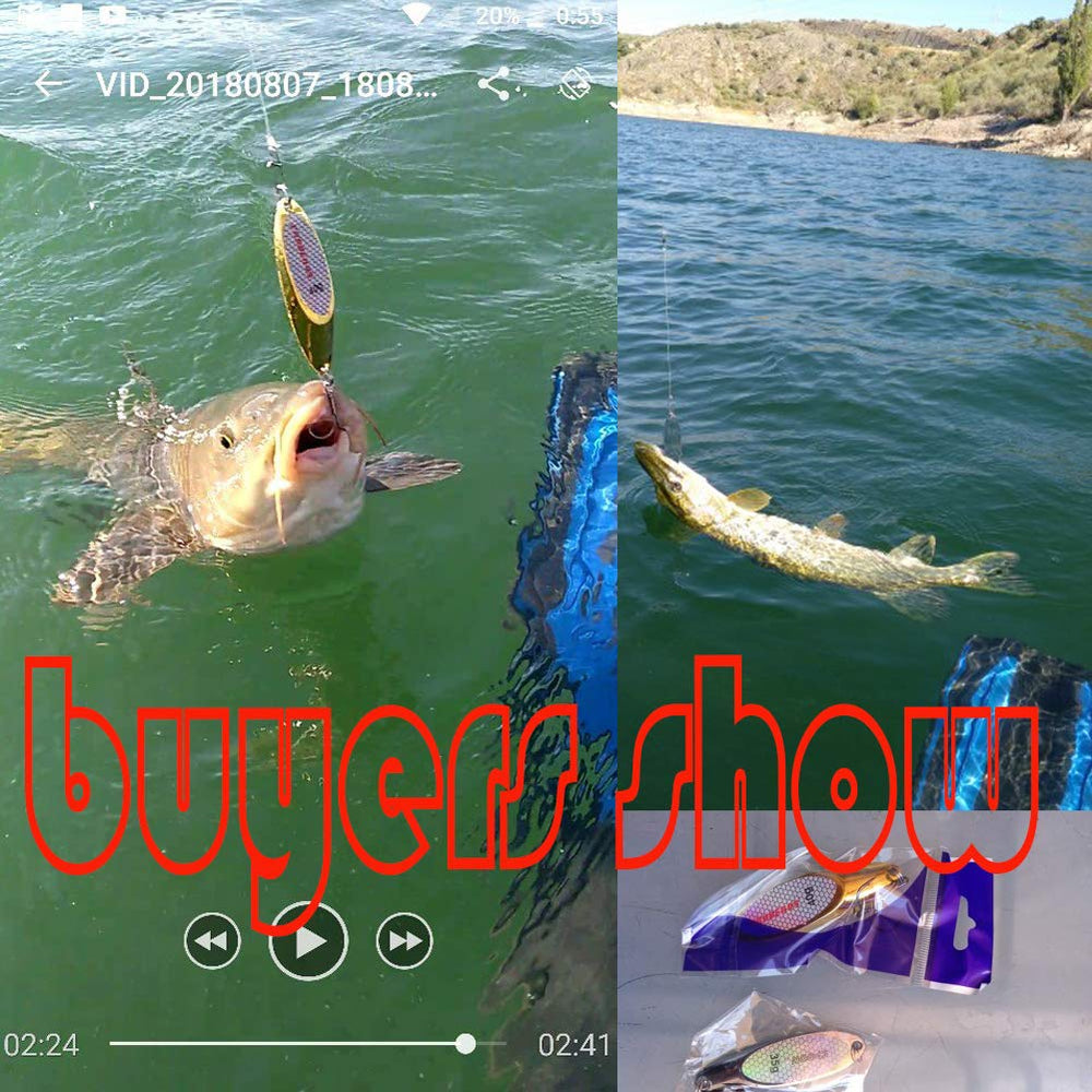 PROBEROS jigging spoon in action highlighting golden finish