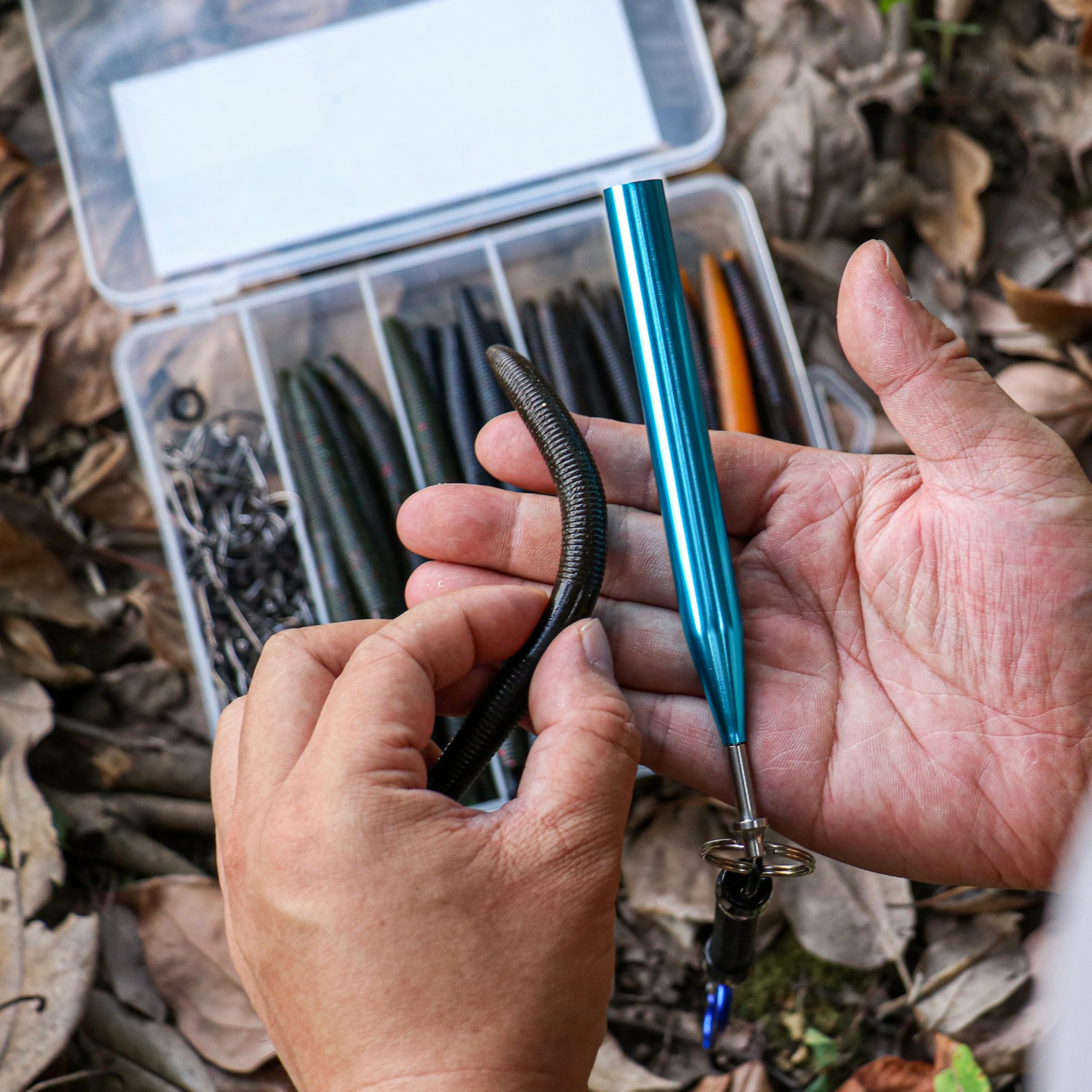 PROBITE compact tackle box close-up—organized storage for freshwater or saltwater fishing trips.