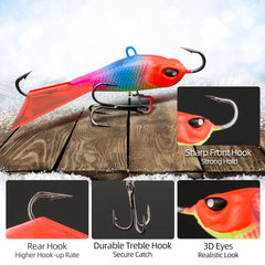 Durable high-carbon steel ice fishing hooks with corrosion-resistant coating