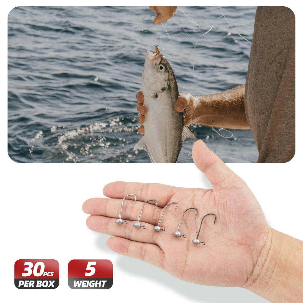 Built-in wire bait keeper on jig head