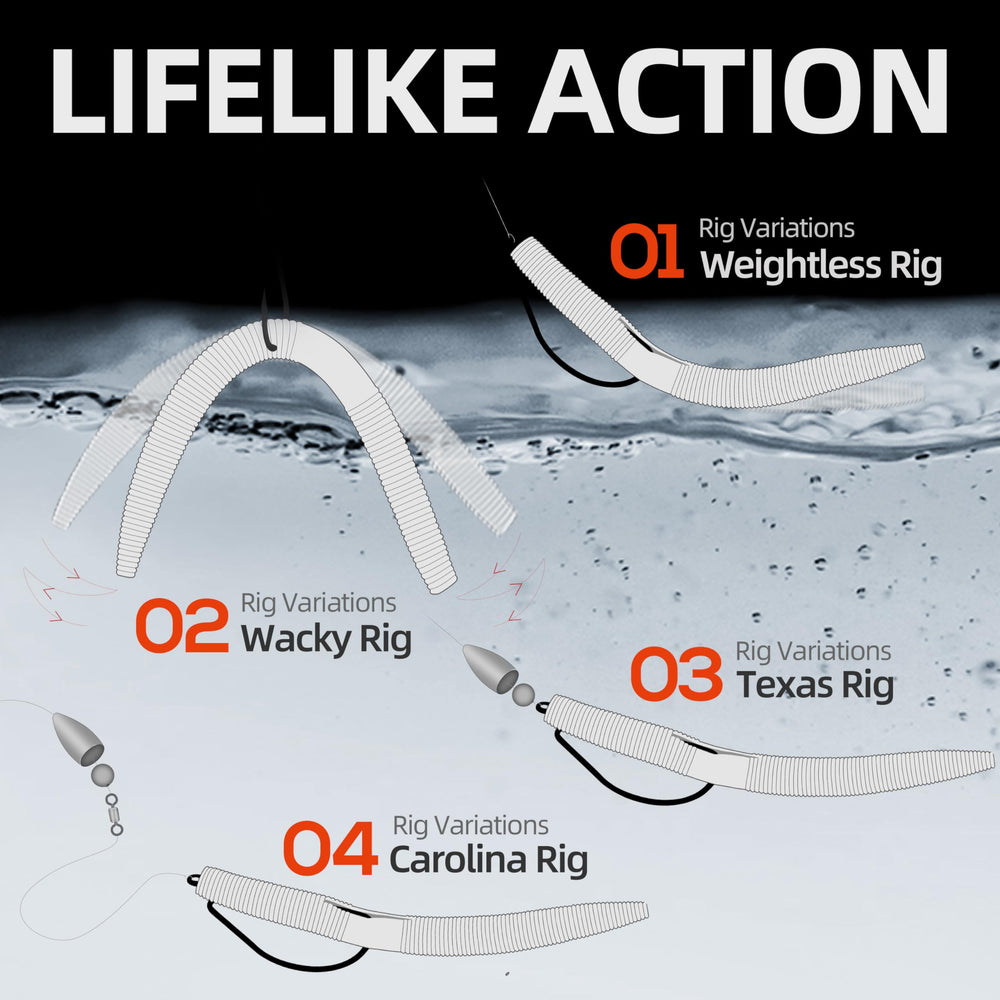 PROBITE 5-inch Senko-style soft worm for long casts and lively action.