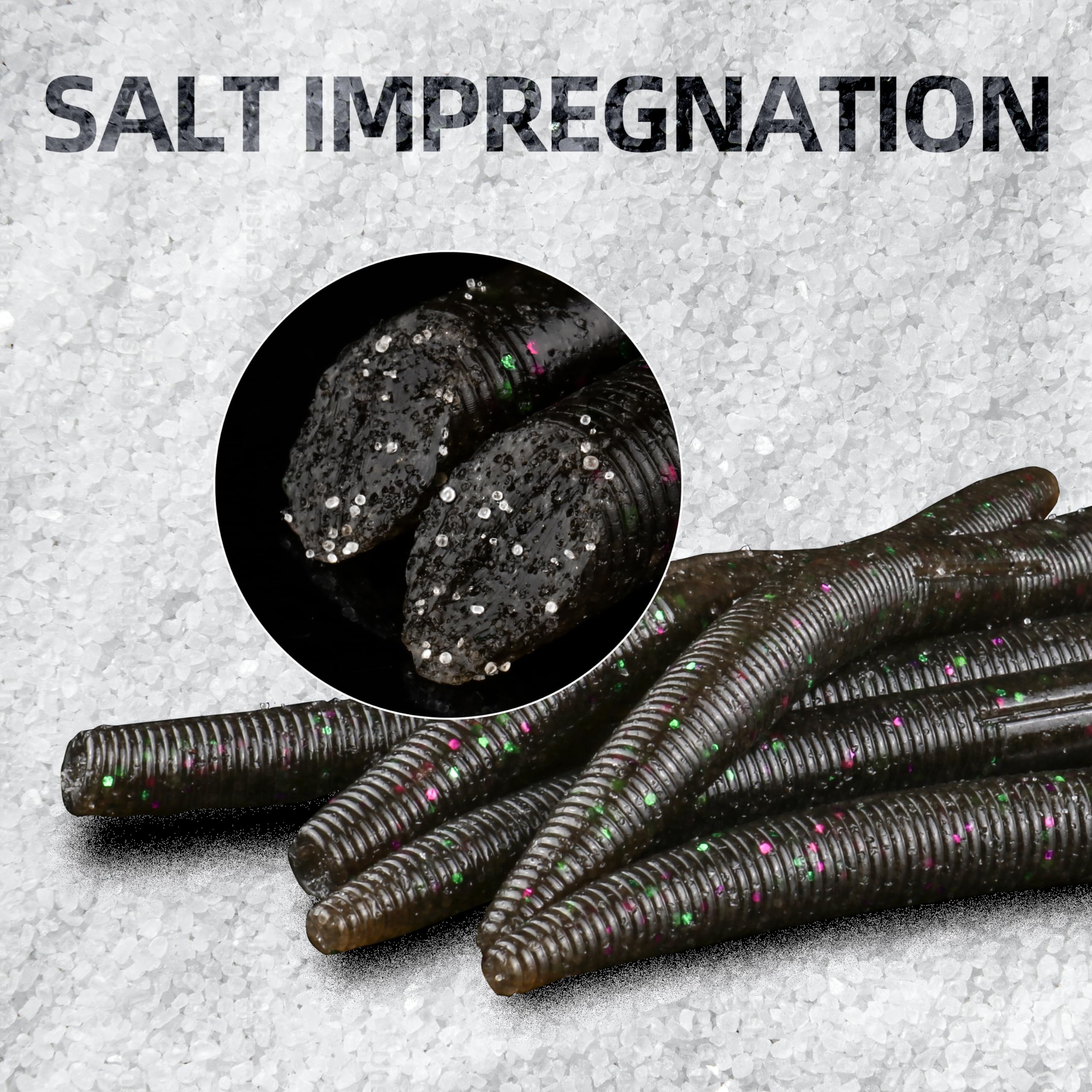 PROBITE salt-infused soft worm increases scent cues for bites