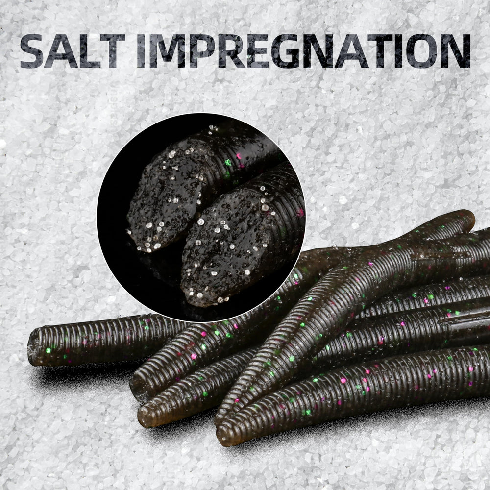PROBITE salt-infused soft worm increases scent cues for bites