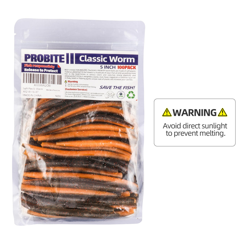 PROBITE Soft Worm used with wacky or Carolina rigs expands fishing options.