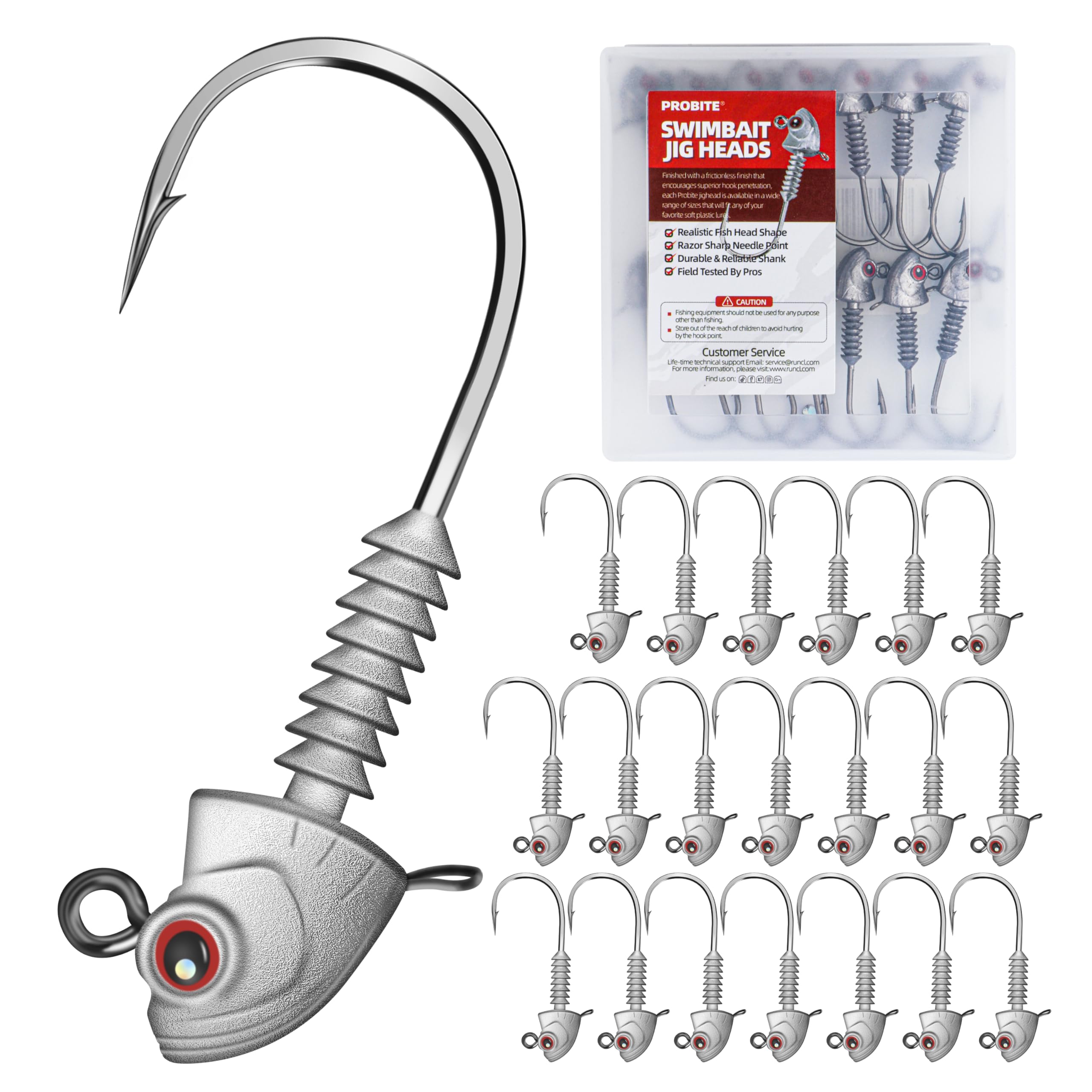 PROBITE Swimbait Jig Heads 20pcs box – front view