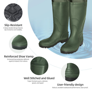 PROBITE waders flip-out chest pocket keeps essentials accessible during activity.
