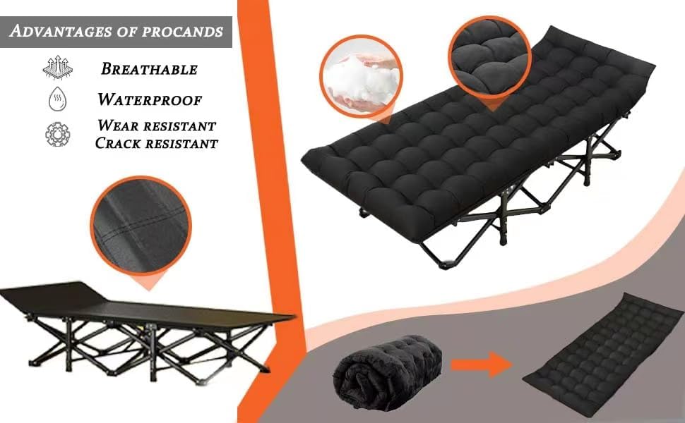 Procands versatile cot used for camping, travel, and home guests