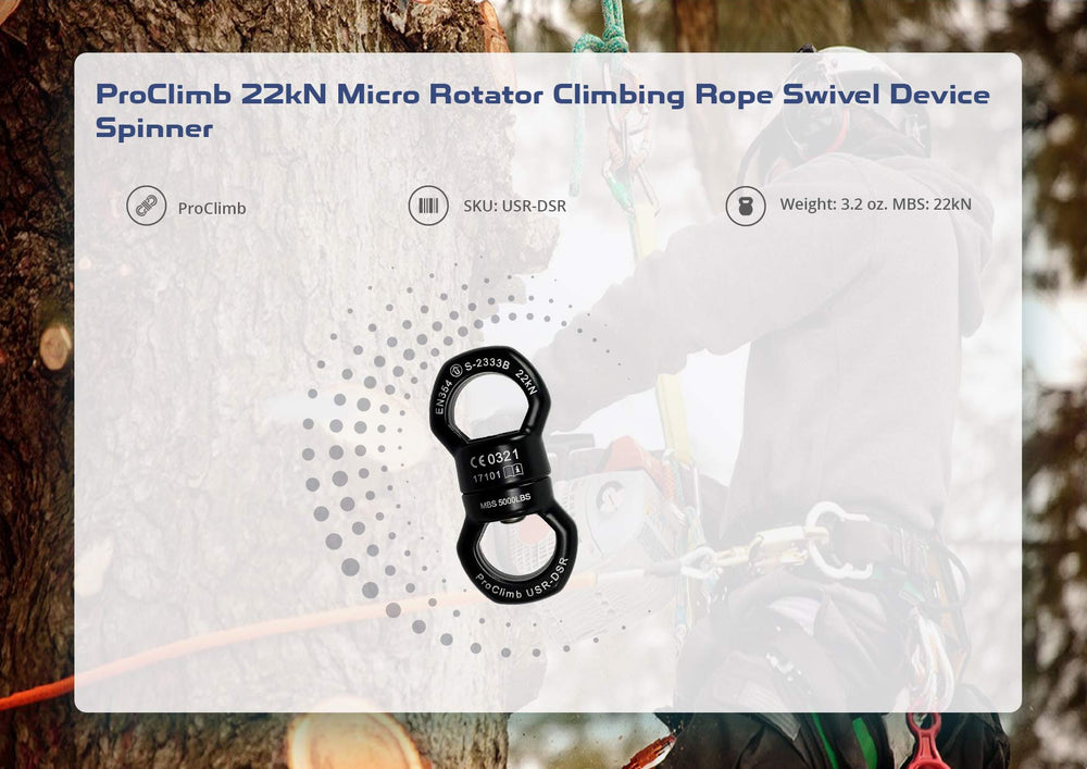 ProClimb 22kN micro rotator CE certified for safety and performance.