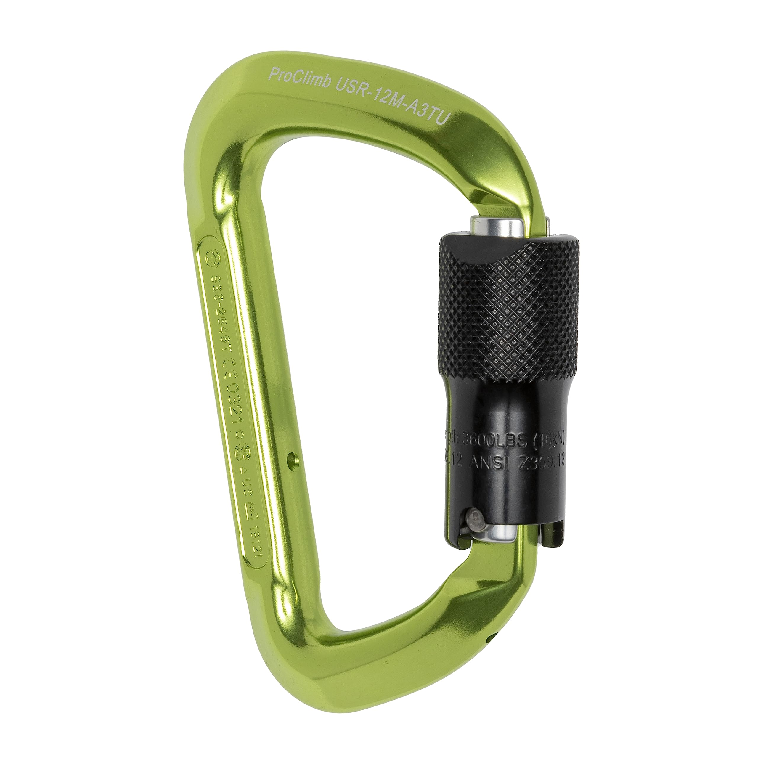ProClimb 24kN MBS stamp, close-up illustrating strong load-bearing potential for daily use.