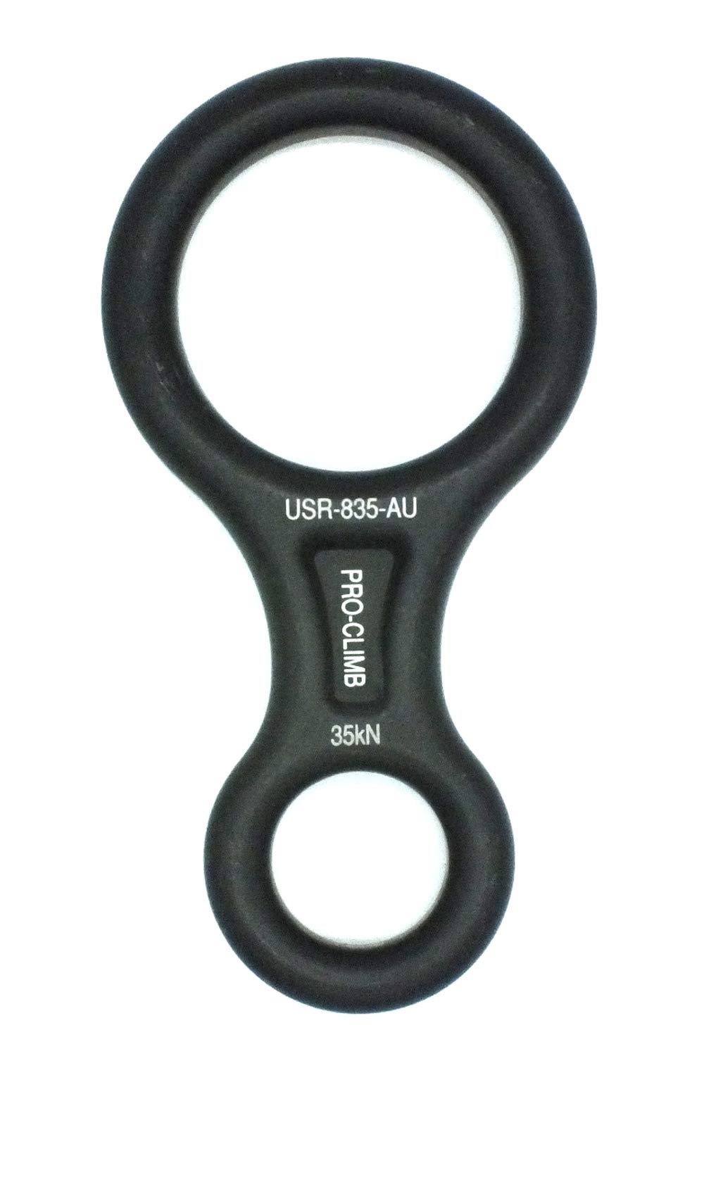 ProClimb 35 kN fall-rescue figure-8 descender in action for controlled descent.