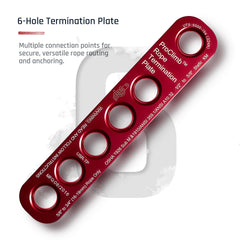 Anodized aluminum ProClimb plate highlighted for durability and compatibility