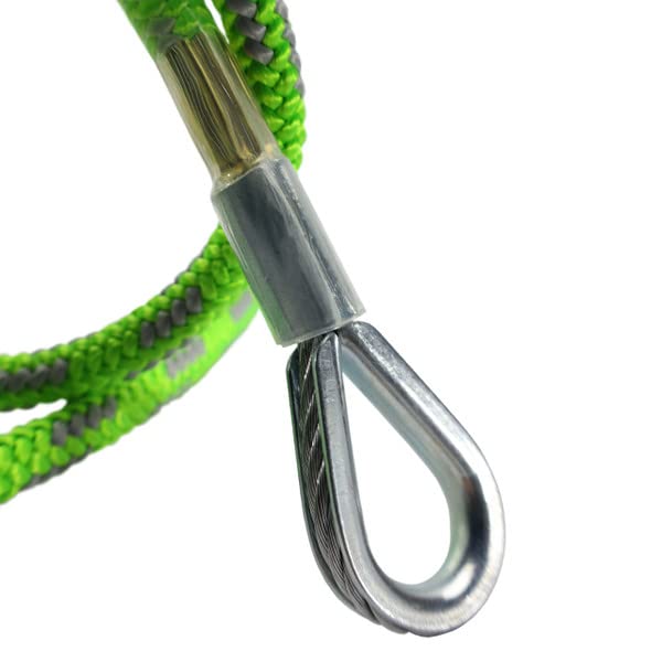 ProClimb aluminum swivel eye snaphook provides smooth attachment and reduced snag risk.