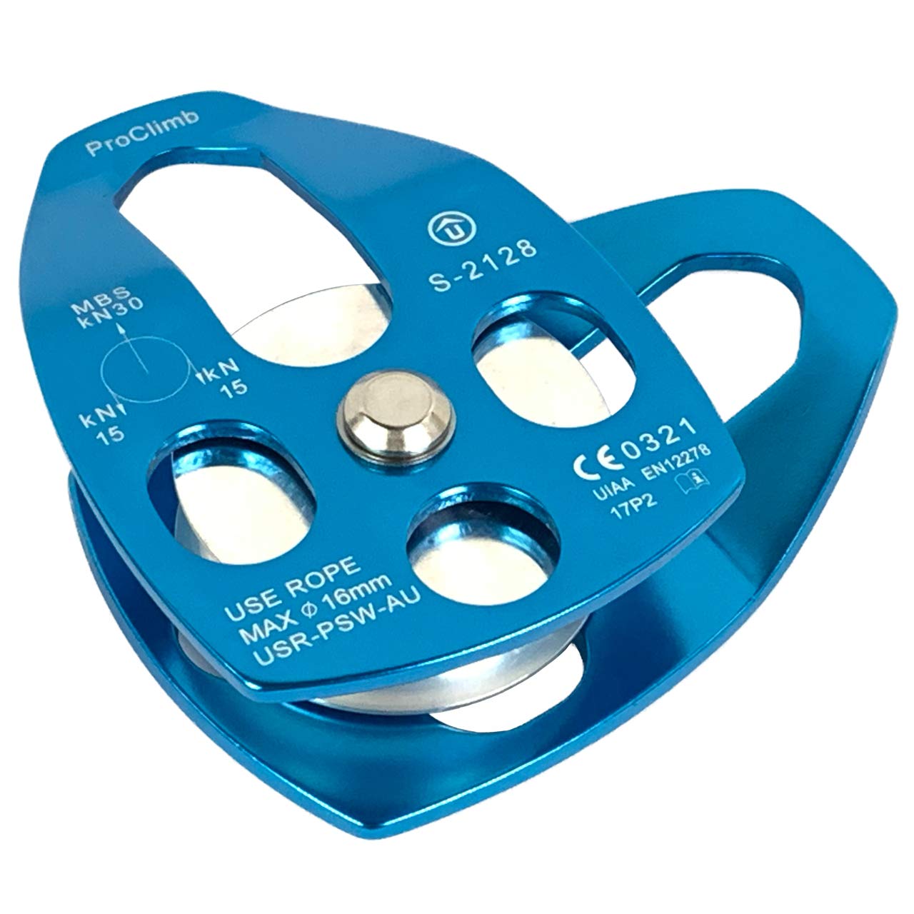 ProClimb CE/UIAA certified pulley built for climbing-grade durability.