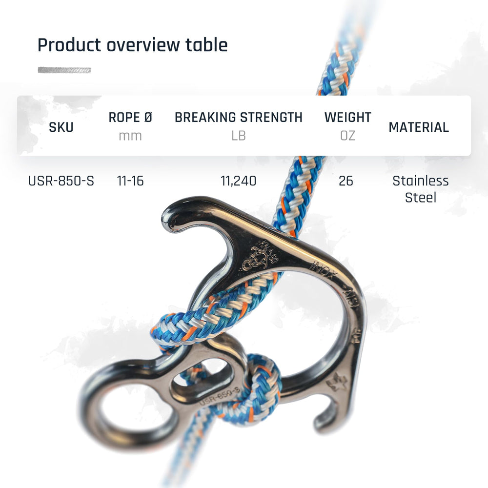 ProClimb descender with rope-control system for precise descent and steady speed