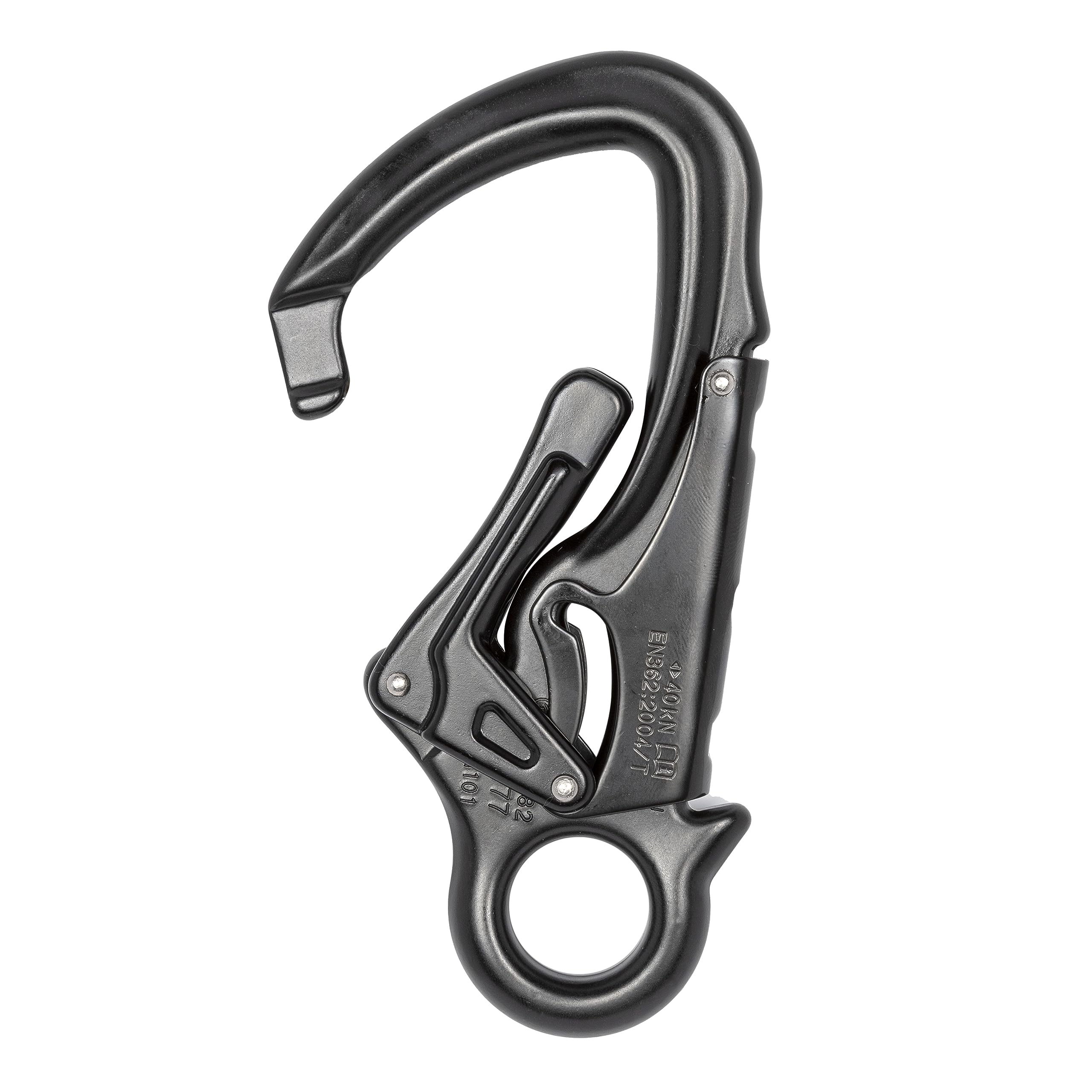ProClimb forged aluminum carabiner snaphook gate close-up showing secure closure.