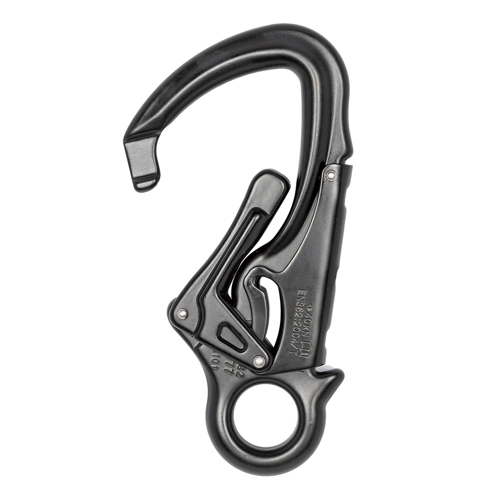 ProClimb forged aluminum carabiner snaphook gate close-up showing secure closure.