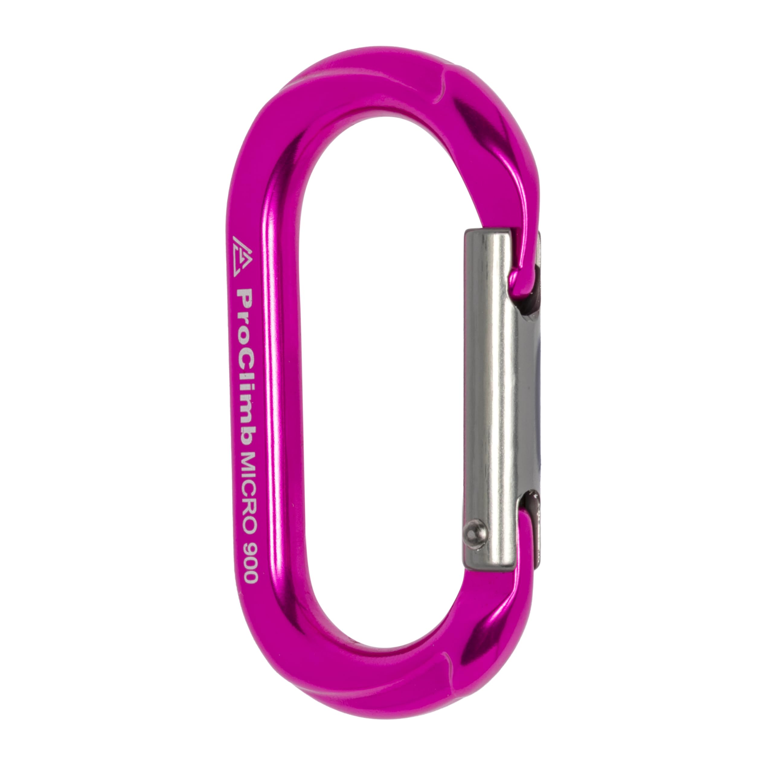 ProClimb gate opening 12mm carabiner, easy access for quick attachments.